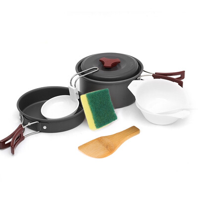 

mymei Outdoor Camping Cookware Backpacking Cooking Picnic Bowl Pot Pan 8pcsSet