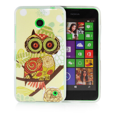 

MOONCASE Cute Owl Soft Flexible Silicone Gel TPU Skin Shell Back ЧЕХОЛ ДЛЯ Nokia lumia 630