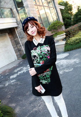 

Fashion Autumn Floral Printed Long Sleeve Women Ladies T shirt Tops Bottoming