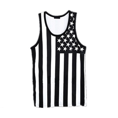 

Mens Hiphop Fashion American Flag Printed Vest Mens Undershirt For Men Bodybuilding Gym Sleeveless Tank Top