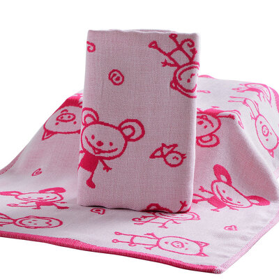 

Chinese knot towel home textile bamboo fiber double gauze childrens towel rose red 40g strip 3050cm