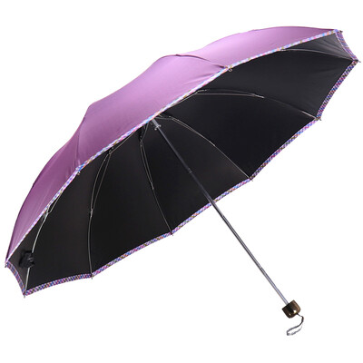 

Paradise umbrella to increase reinforcement hitting cloth black plastic colorful grid side 30 business sunny umbrella deep purple 31849ELCJ