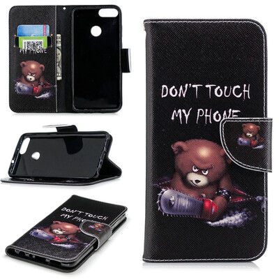 

BEFOSPEY Painting PU LeatherSoft TPU Card Slot Stand Wallet Case For Huawei P smart565"2018