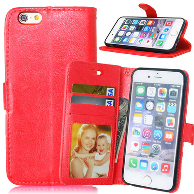 

MOONCASE чехол для Apple, iPhone 4/4S/ 5/5S 6/6s /6 Plus/ 6s Plus Фолио Флип Слот кожаный бумажник карты и складная подставка Feature крышки мешка
