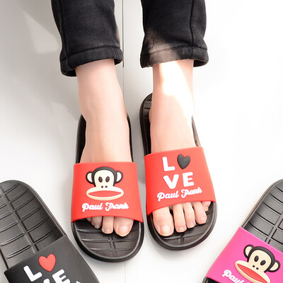 

PaulFrank big mouth monkey slippers couple models casual fashion outdoor sandals beach shoes women PF600 red 36 suitable for wearing 35 yards