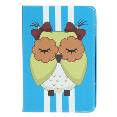 

Stylish Owl Pattern Protective PU Leather Case Cover Stand for Ipad MINI - Blue Yellow White
