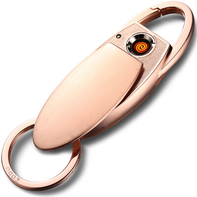 

Authentic zobo car keychain USB charging cigarette lighter press pick-up key ring car ornaments birthday gift ZB-585 silver brushed