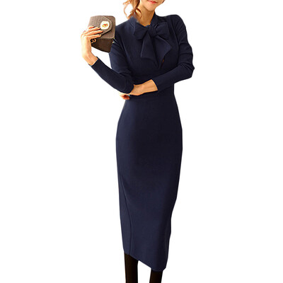 

Ladys butterfly knot with slim dress