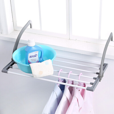 

Multifunctional balcony folding rack drying rack radiator security net hanging drying rack window towel rack socks drying shoe