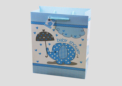 

FANLUS Pink&Blue Elephant Shopping Bag Tote Bag Baby Gift Bag