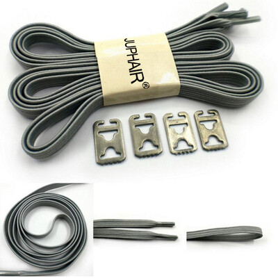 

JUP 1 пара Lazy Not Tie Shoelaces Металлическая мода Простая удобная кружевная пряжка Эластичный полиэстер Резиновые шнурки Плоски