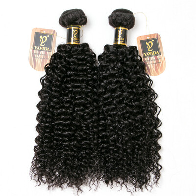

YAVIDA Hair Indian Kinky Curly Virgin Hair 2 Pcs Indian Curly Hair 7A Unprocessed Virgin Indian Hair Curly Weave Human Hair Extens