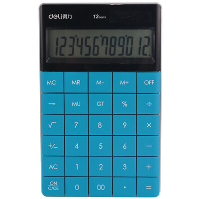

Elite deli 1589 fashion color seamless button flat plate calculator blue