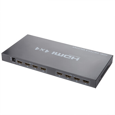 

Jinghua JH 3031 HDMI adapter four into four out 4X4 smart switch 4 into the 4 high-definition screen reader 1080P HD distributor support 3D with remote control black