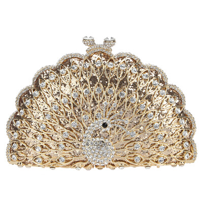 

Fawziya Peacock Purse Evening Bag Metallic Animal Shape Clutch Cute Clutches