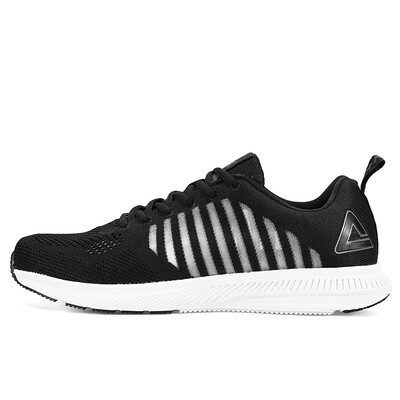 

PEAK mens running shoes lightweight breathable professional sports shoes DH720861 black big white 44 yards