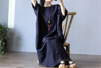 

Весеннее / летнее платье для нового стиля Art Art Sen's Loose Women's Robes