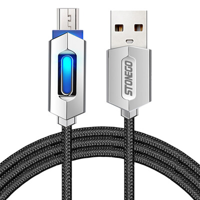 

STONEGO Micro USB Charging Cable LED Connector Nylon Braided Tangle-Free Sync Charge USB Data Cable for Android Devices Adapter