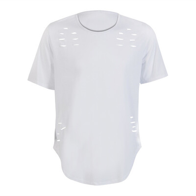 

5 Colors Men Simple&comfortable T-shirts Muscle Brothers Short Sleeve Hole O-Neck Top shark Jersey