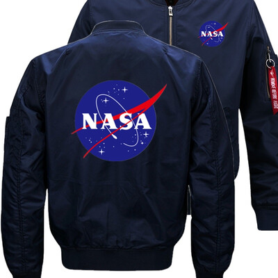 

NASA Space Administration New Bomber Jacket Flying Jacket Winter thicken Warm Zipper Men Jackets Anime Mens Casual Coat
