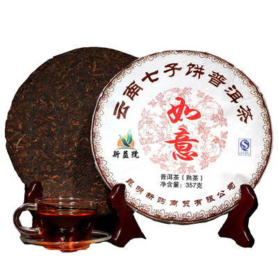 

357g зрелый чай puer самый старый чай puer ansestor античный медовый сладкий тускло-красный чай Puerh, древнее дерево освобождает перевозку груза чай-001
