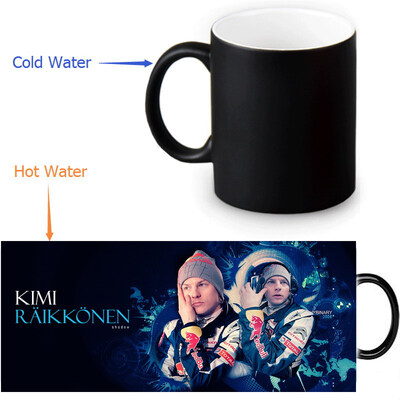 

Kimi Raikkonen 350ml12oz Heat Reveal Mug Color Change Coffee Cup Sensitive Morphing Mugs Magic Mug Milk Tea Cups