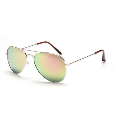 

Солнцезащитные очки классические Aviator UV400, серебристая оправа с белыми линзами