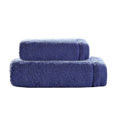 

iDouillet Set of 2 100 Combed Cotton Bathroom Towel Set Hotel & Spa Collection Bath Towel 27"x55" Hand Towel 13"x29" Deep Blue