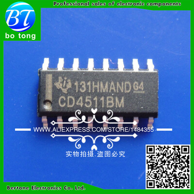 

200PCS free shipping Chip CD4511BM CD4511 BCD to 7 segment latch decoder driver SOP-16