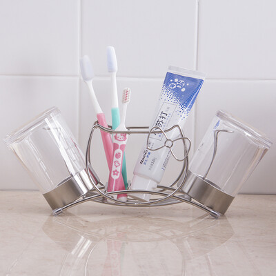 

Ou Runzhe brushing cup holder 304 stainless steel seamless stickers mouth cup holder bathroom toothpaste toothbrush storage rack 3 Pack