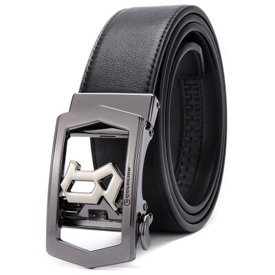 

Goldlion Men's Automatic Buckle Belt Cattle Tide Men's Belt Casual Business Men's Trousers Black B8B0001-11