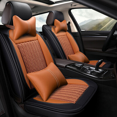 

Jody car seat leather ice silk four seasons universal seat cushion luxury seat cushion seat cover cayenne yellow