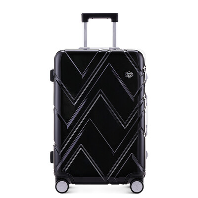 

Junhua Shi GENVAS suitcase 20 inch narrow frame trolley case fashion light aluminum frame suitcase TSA customs password lock G-1201-202 canvas white