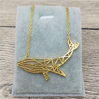 

New Origami Whale Necklace Trendy Style Origami Whale Pendant Necklace Women Fashion Ocean Jewellery Geometric Jewellery
