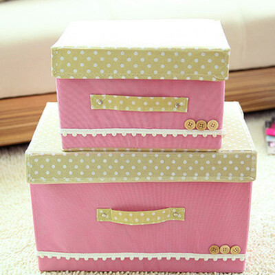 

Wanshijia buckle box clothing storage box debris storage box button toy storage box underwear storage box JD-NG-25 pink