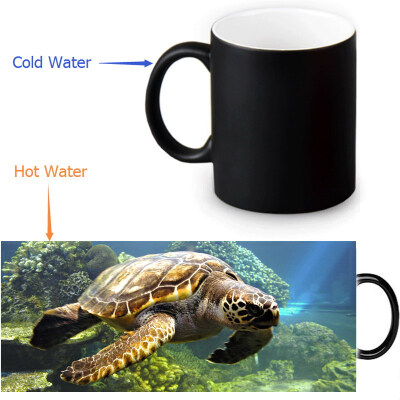 

Sea Turtle 350ml12oz Heat Reveal Mug Color Change Coffee Cup Sensitive Morphing Mugs Magic Mug Milk Tea Cups