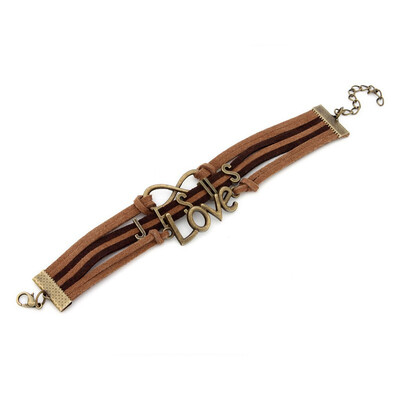

Mix Handmade Infinity Leather Friendship Love Couple Wrap Bracelet Gifts JESUS BRWON
