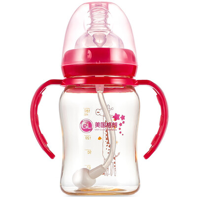 

Glen GL wide caliber handle PPSU bottle 180ML N-3 (wine red
