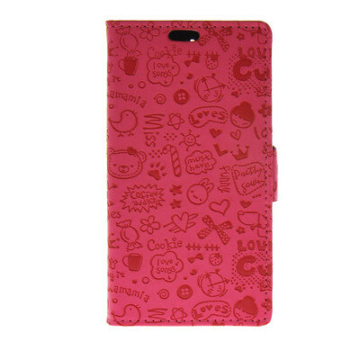 

MOONCASE Cute Little Witch Leather Side Flip Wallet Card Holder Stand Pouch ЧЕХОЛ ДЛЯ Huawei Ascend Y625 Hot pink