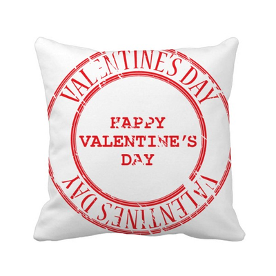 

Red Postmark Happy Valentine Square Throw Pillow Insert Cushion Cover Home Sofa Decor Gift