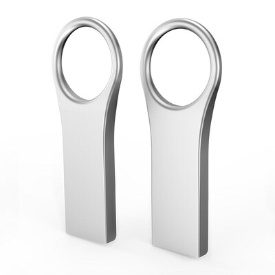 

Fillinlight 2PCS PACK Серебряный полированный брелок Металл USB флэш-накопитель Pen Drive USB 2.0 Водонепроницаемый флеш-накопител