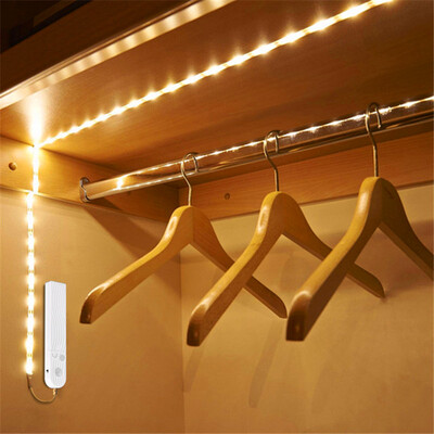

AA Battery Powered Wireless Motion Sensor LED Strip Night light PIR Bed Cabinet Closet Lamp Wardrobe Stairs Door light Bedroom