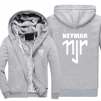

2018 New USA SIZE Men Winter Autumn Hoodies NEYMAR 11JR pattern Fleece Coat Baseball Uniform Sportswear Jacket wool