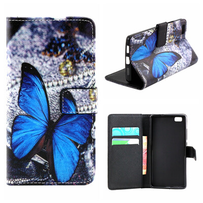 

MOONCASE Cute Pattern держателя Кожаный бумажник флип карты с Kickstand Чехол для Huawei Ascend P8 lite