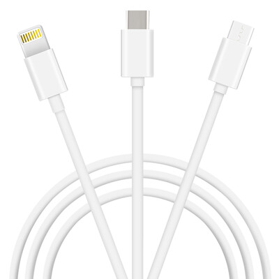 

Интерфейс Meiyi M31 TYPE-C / Andrews / Apple тройной в кабеле передачи данных / линии зарядки серый для Apple / music / Huawei и т