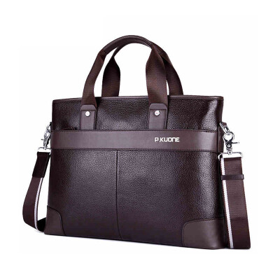 

P.Koune® famous brand men genuine leather business bag briefcase men's shoulder bag messenger bag men's leather bag computer bag