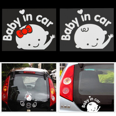 

Cartoon Car Stickers Reflective Styling "Baby In Car" Warming Car Sticker