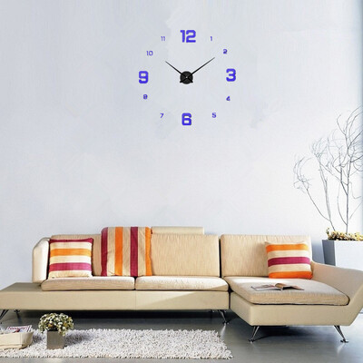 

Modern Frameless DIY Wall Clock Large 3D Wall Watch Non Ticking for Living Room Bedroom Kitchen