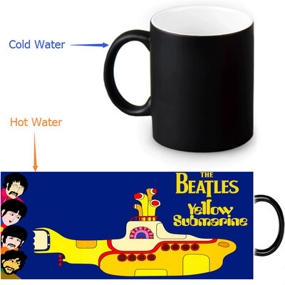 

The Beatles Yellow Submarine 350ml/12oz Heat Reveal Mug Color Change Coffee Cup Sensitive Morphing Mugs Magic Mug Milk Tea Cups