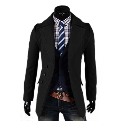 

Zogga New Men's woolen Overcoat Single-breasted Lapel Simple Casual